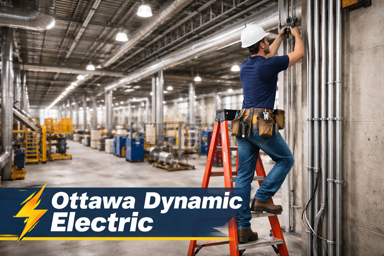 electrician working industrial site